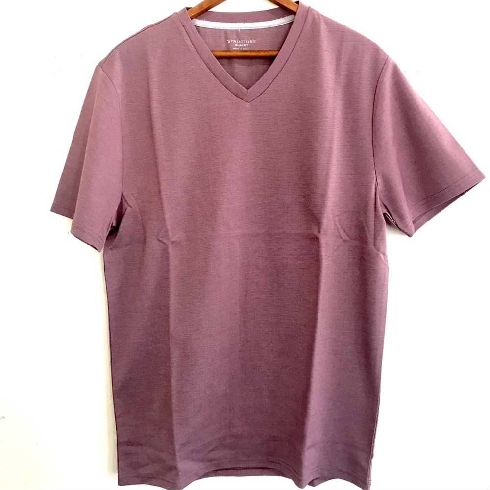 STRUCTURE from SEARS Brand,Men’s Slim- fit crew v neck T-shirt,Cotton blend NWT